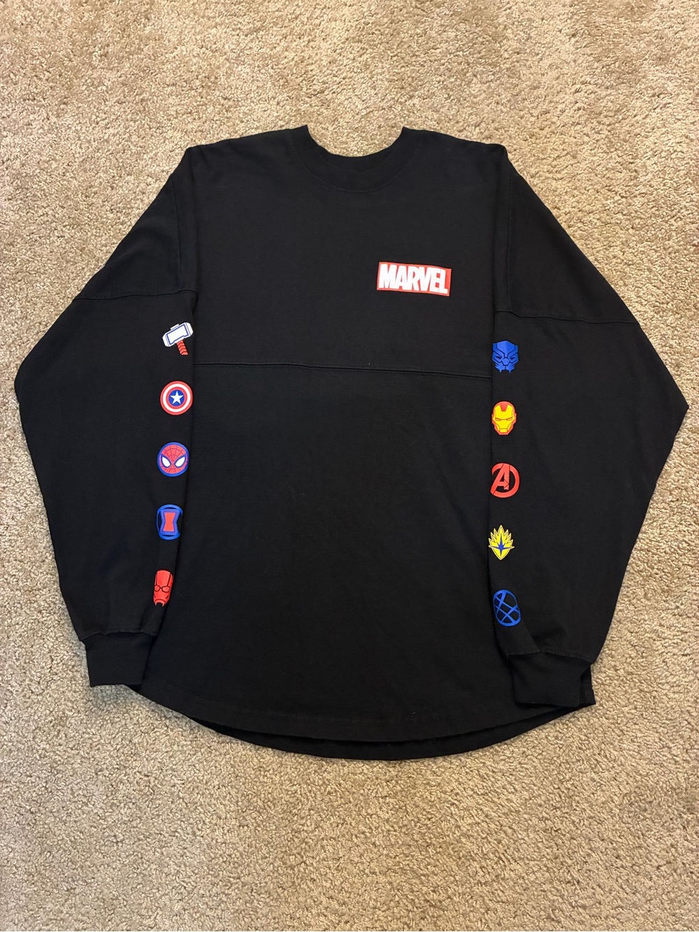 Official Disney Parks X Marvel logo/Character Sleeve Print - Spirit Jersey